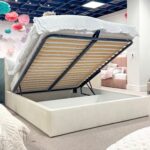 Łóżko COZY pod materac 160x200cm Z POJEMNIKIEM NA POŚCIEL, golden 03 - obrazek 2