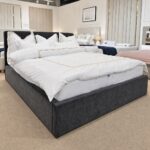 Łóżko COZY pod materac 160x200cm Z POJEMNIKIEM NA POŚCIEL, golden 97 - obrazek 5